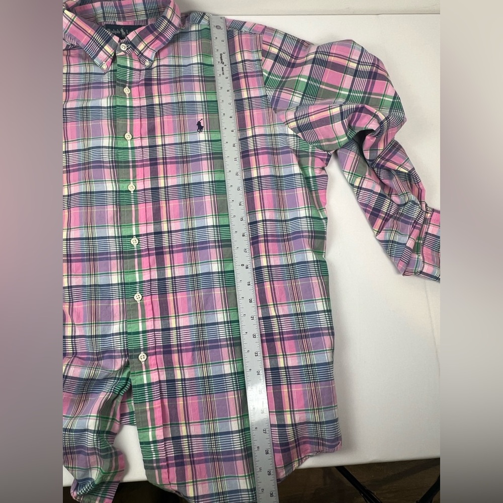 Ralph Lauren Men's Classic-Fit Performance Oxford Shirt Pink/‎ Blue XXL - Picture 9 of 10